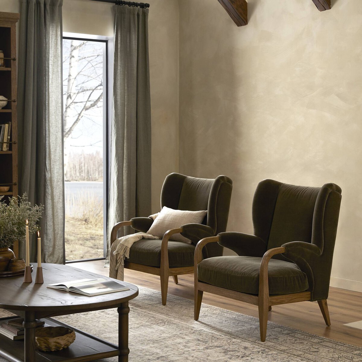 Monte 31" Chair - Oak + Olive