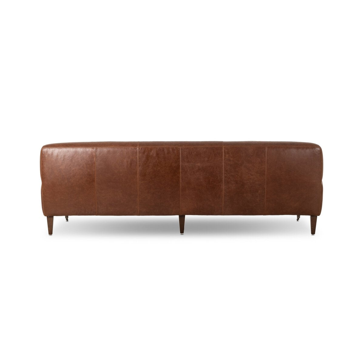 Damson 95" Top Grain Leather Bench Seat Sofa - Dulane Mahogany