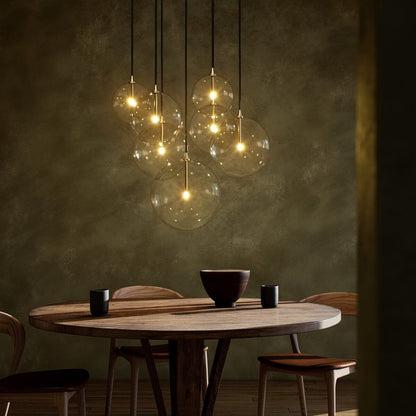 Amara 29" 7 Bulb Chandelier - Clear Glass