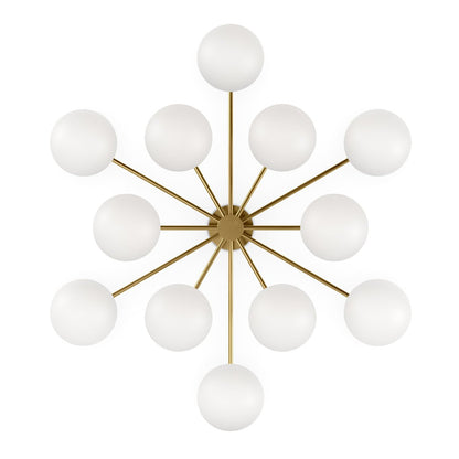 Rian 48" Round Chandelier - Burnished Brass