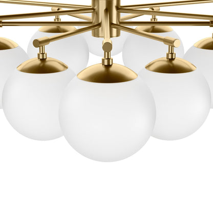 Rian 48" Round Chandelier - Burnished Brass