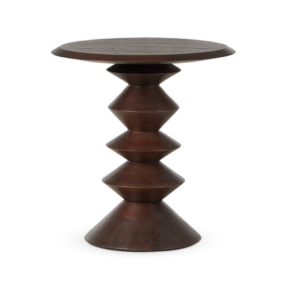 Stacked 22" Round End Table - Reclaimed Russet