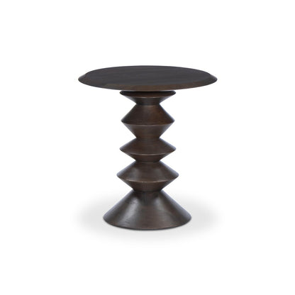 Stacked 22" Round End Table - Reclaimed Russet