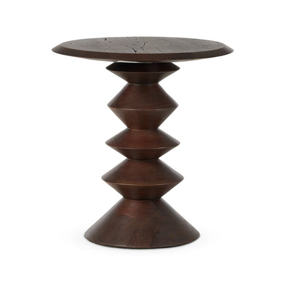 Stacked 22" Round End Table - Reclaimed Russet