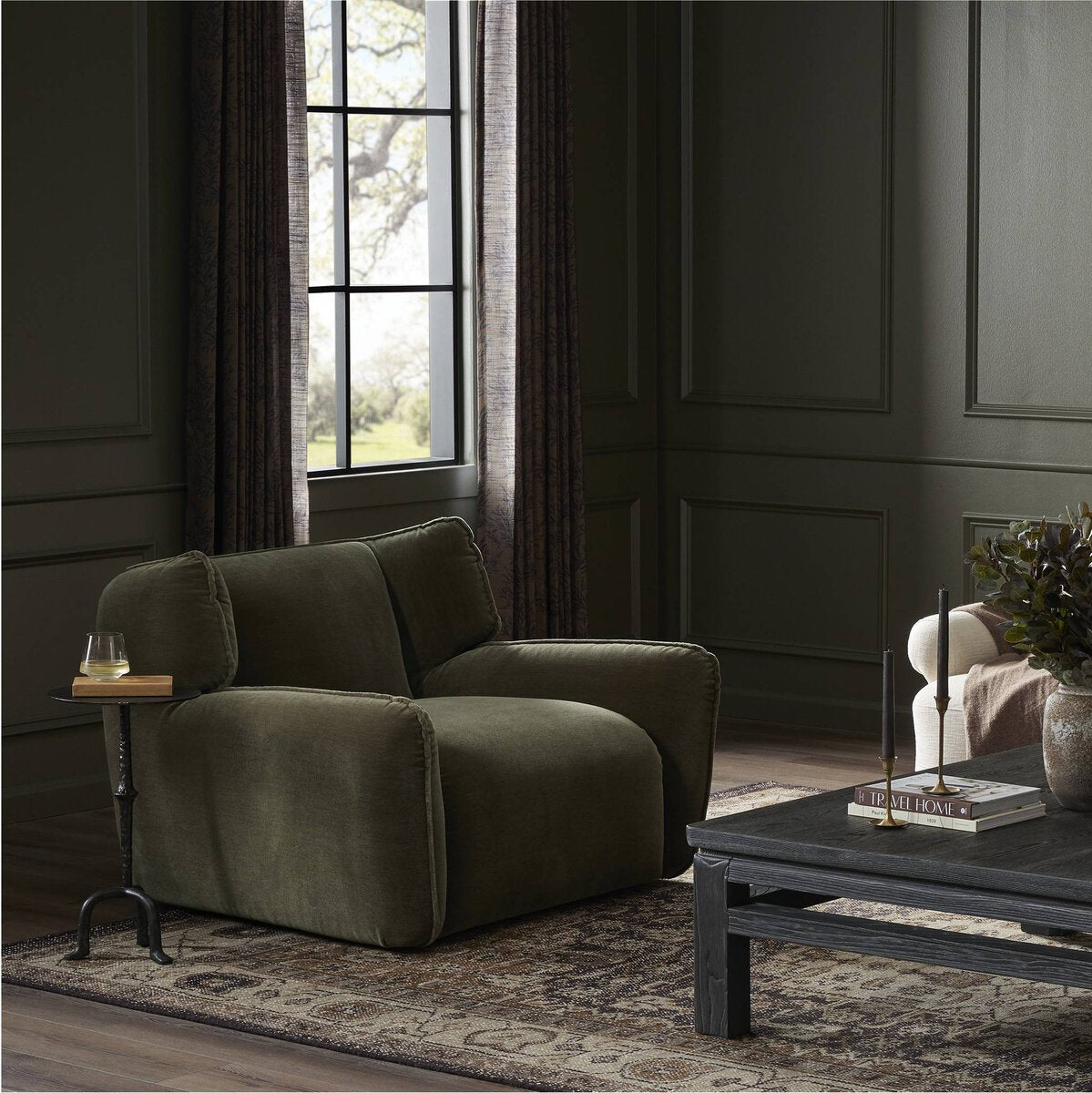 Eliana 45" Swivel Chair - Olive