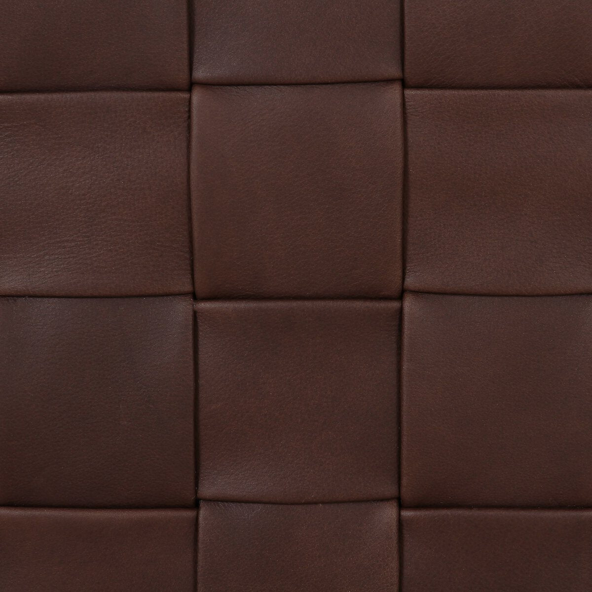 Flores 20" Top Grain Leather Square Ottoman - Lorento Cigar