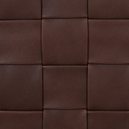 Flores 20" Top Grain Leather Square Ottoman - Lorento Cigar