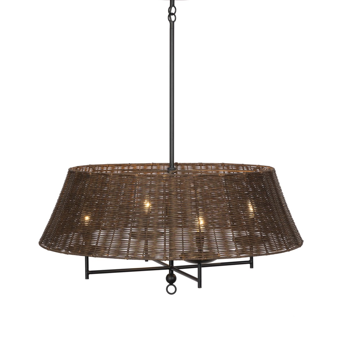 Hardwick 36" Chandelier - Brown Rattan