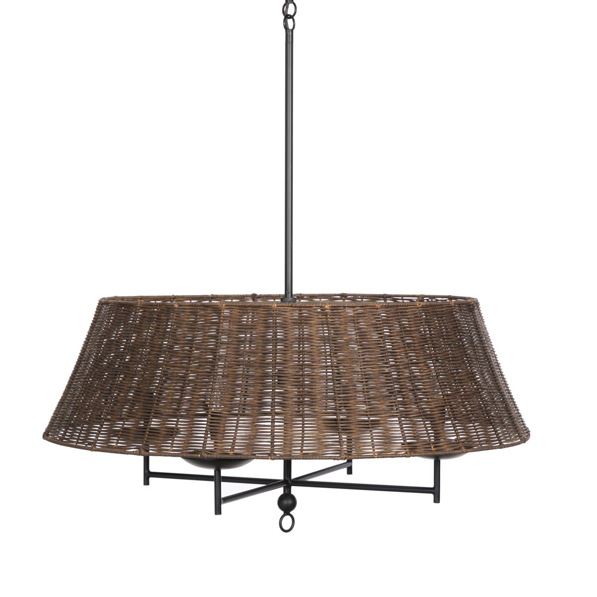Hardwick 36" Chandelier - Brown Rattan