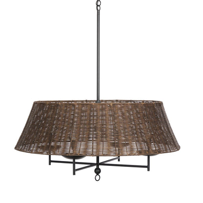 Hardwick 36" Chandelier - Brown Rattan