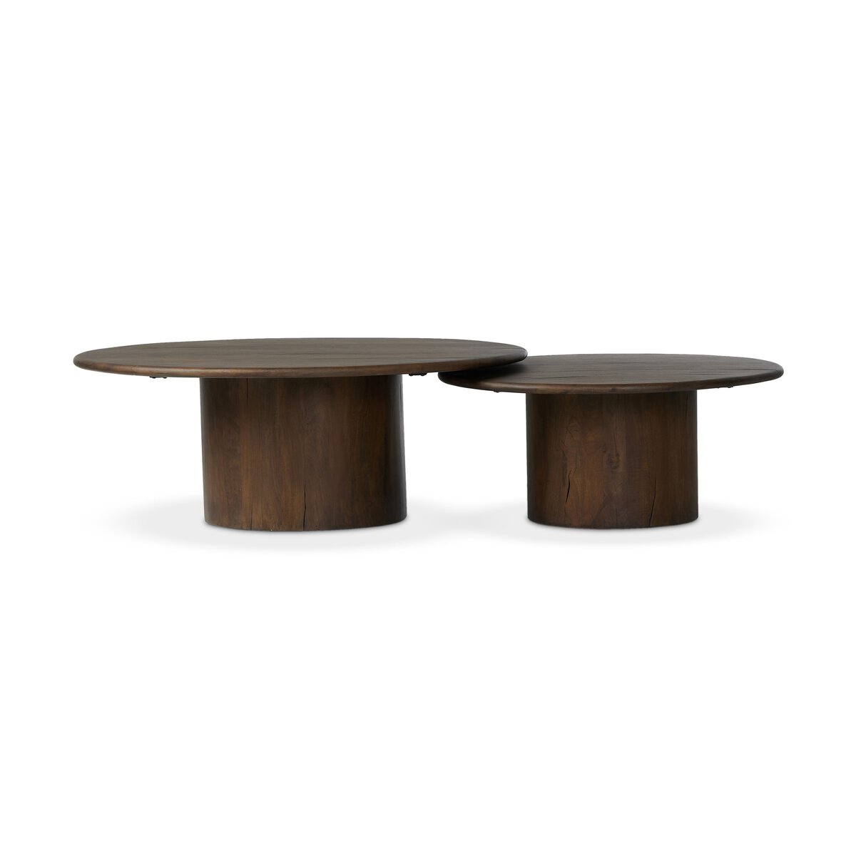 Allegra 65" Round Nesting Tables - Aged Belgium Bleach