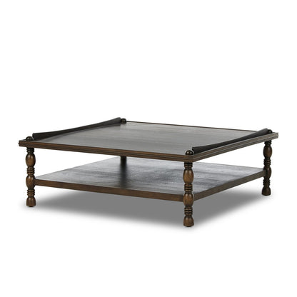 Elantra 48" Square Oak Coffee Table - Espresso