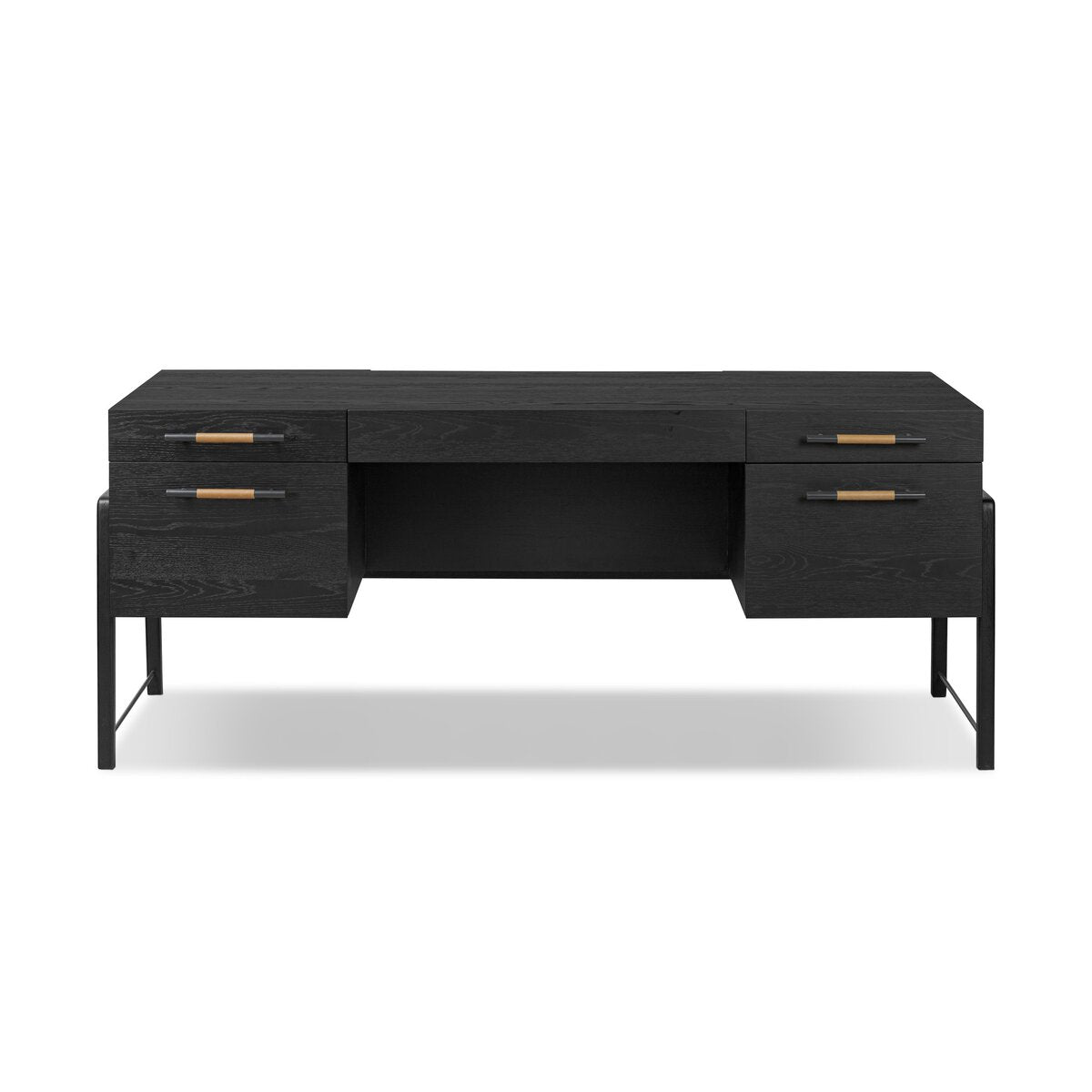 Randle 73" Executive Desk - Ebony Oak