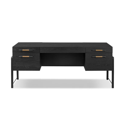 Randle 73" Executive Desk - Ebony Oak