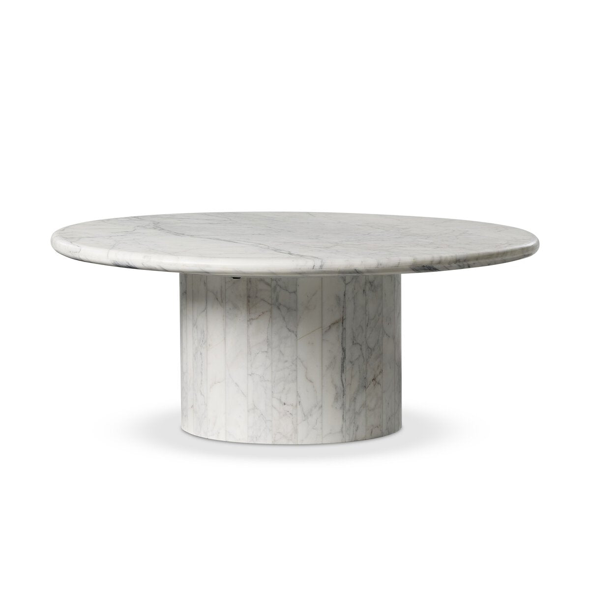 Hana 41" Round Coffee Table - White Calacatta Marble