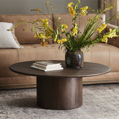 Helmut 41" Round Coffee Table - Aged Belgium Bleach