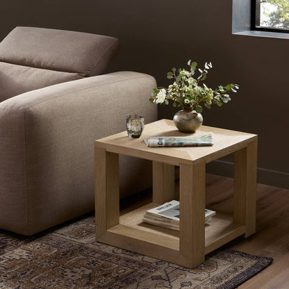 Maris 22" Square End Table - Bleached Oak