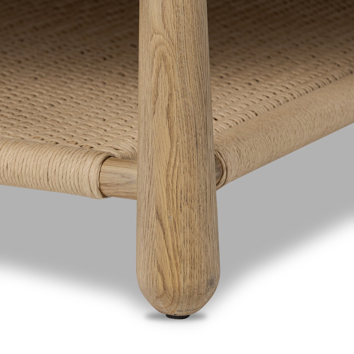 Cecilia 59" Round Oak Coffee Table - Smoked Oak