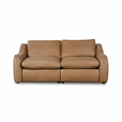 Amata 83" Top Grain Leather 2 Cushion Power Motion Sofa - Palermo Drift