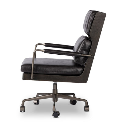 Livingston 26" Top Grain Leather Desk Chair - Sonoma Black