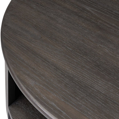 Florrie 48" Round Coffee Table - Smoked Black
