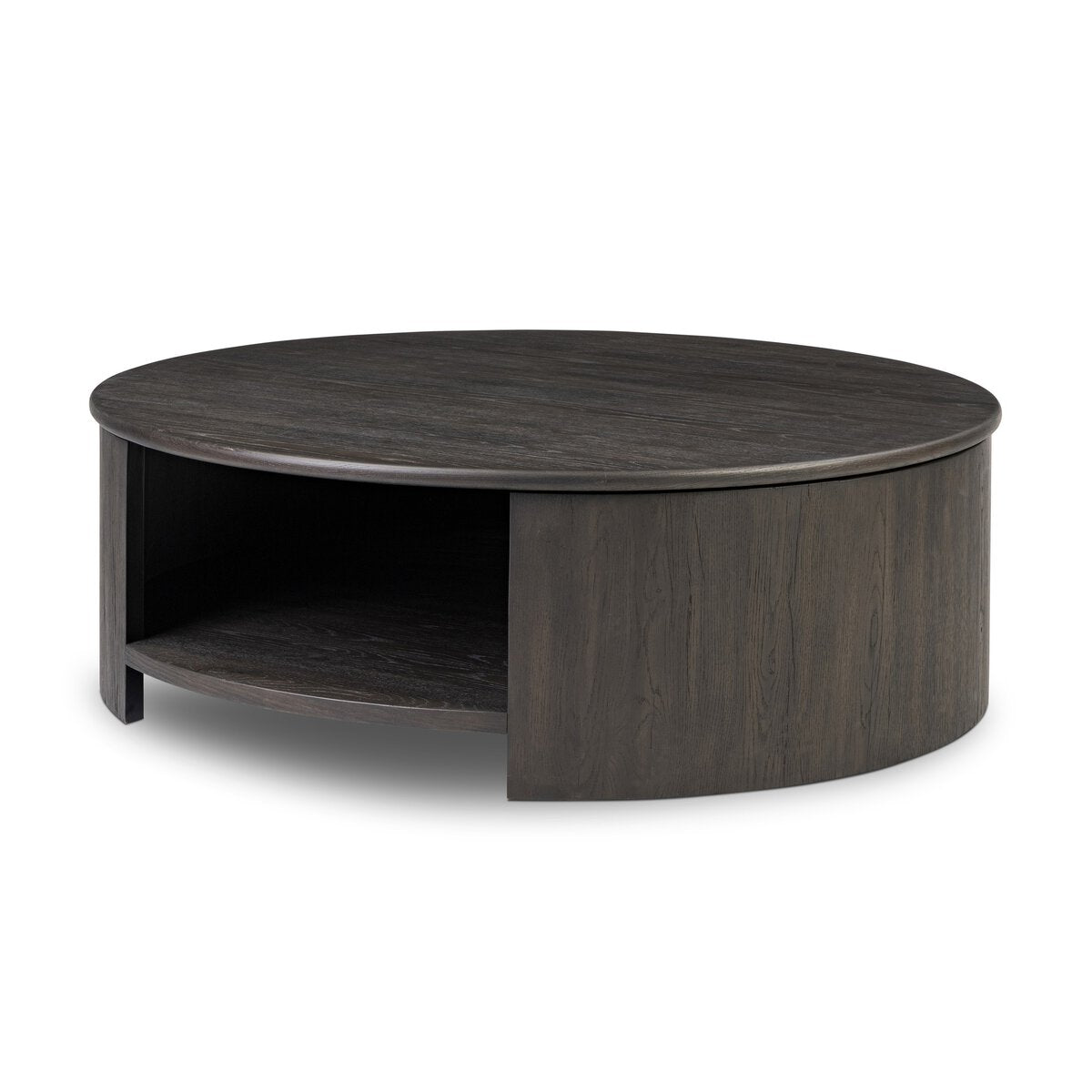 Florrie 48" Round Coffee Table - Smoked Black