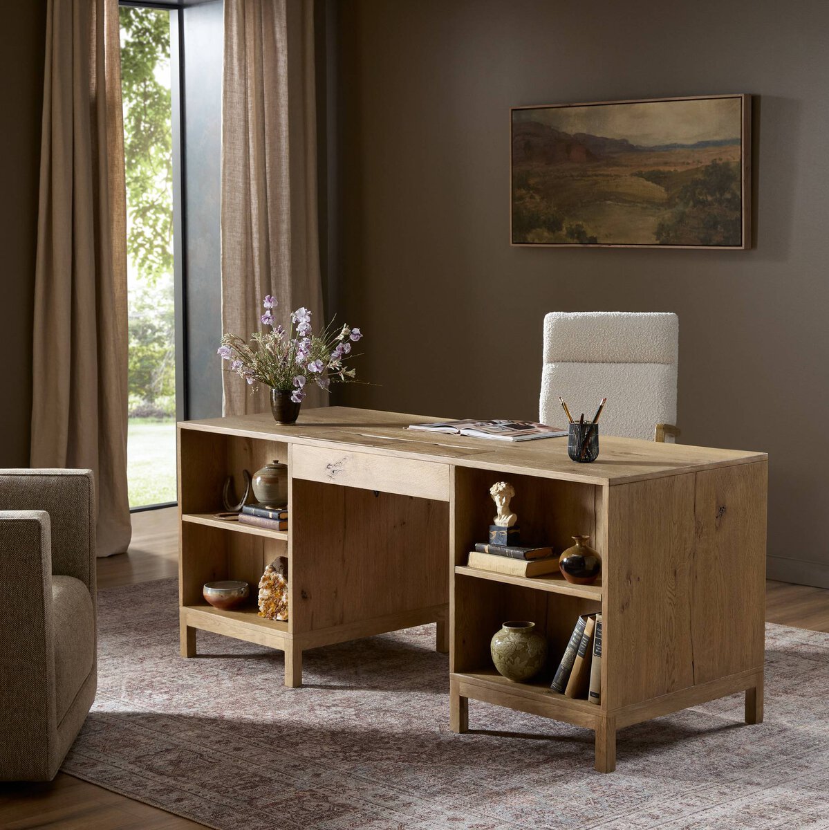 Terran 70" Executive Desk - Worn Oak