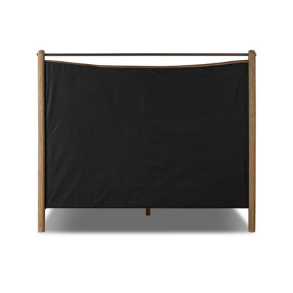 Dessen 65" Queen Top Grain Leather Bed - Oak + Sonoma Chestnut