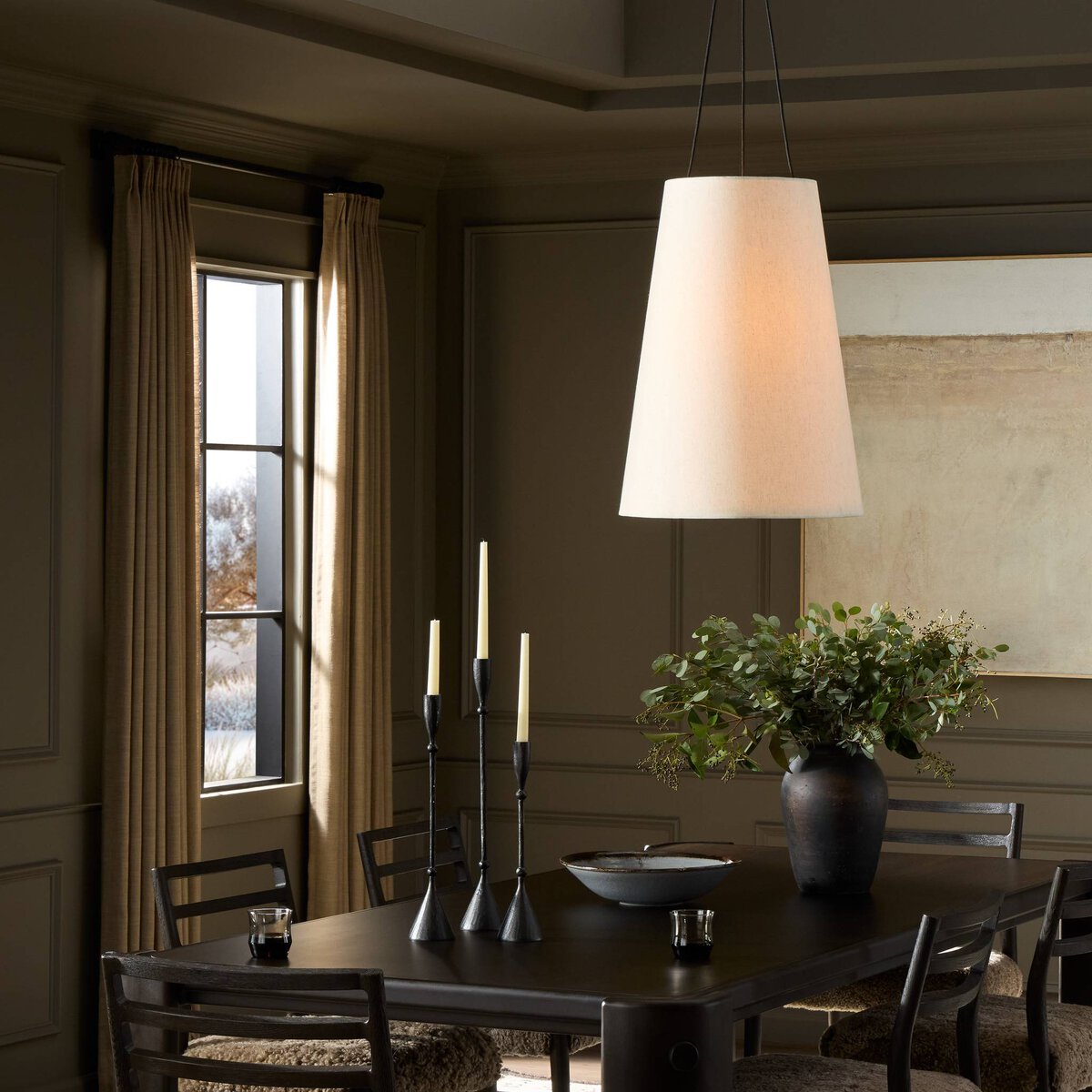 Prim 19" Large Pendant - Beige Linen