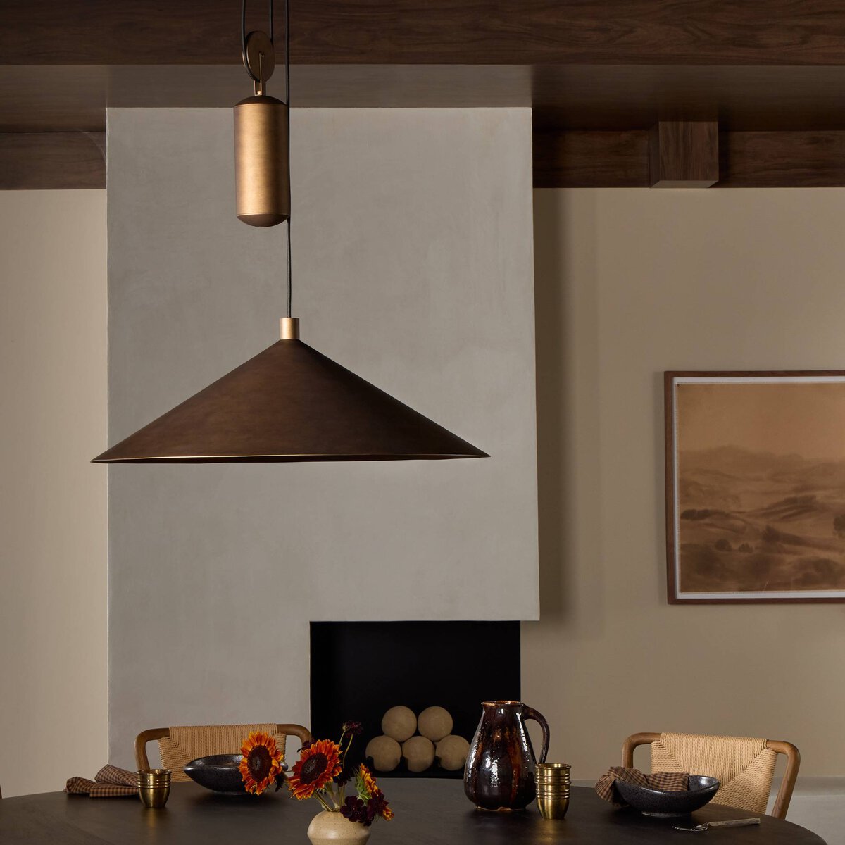 Emere 30" Pendant - Burnished Brass Aluminum
