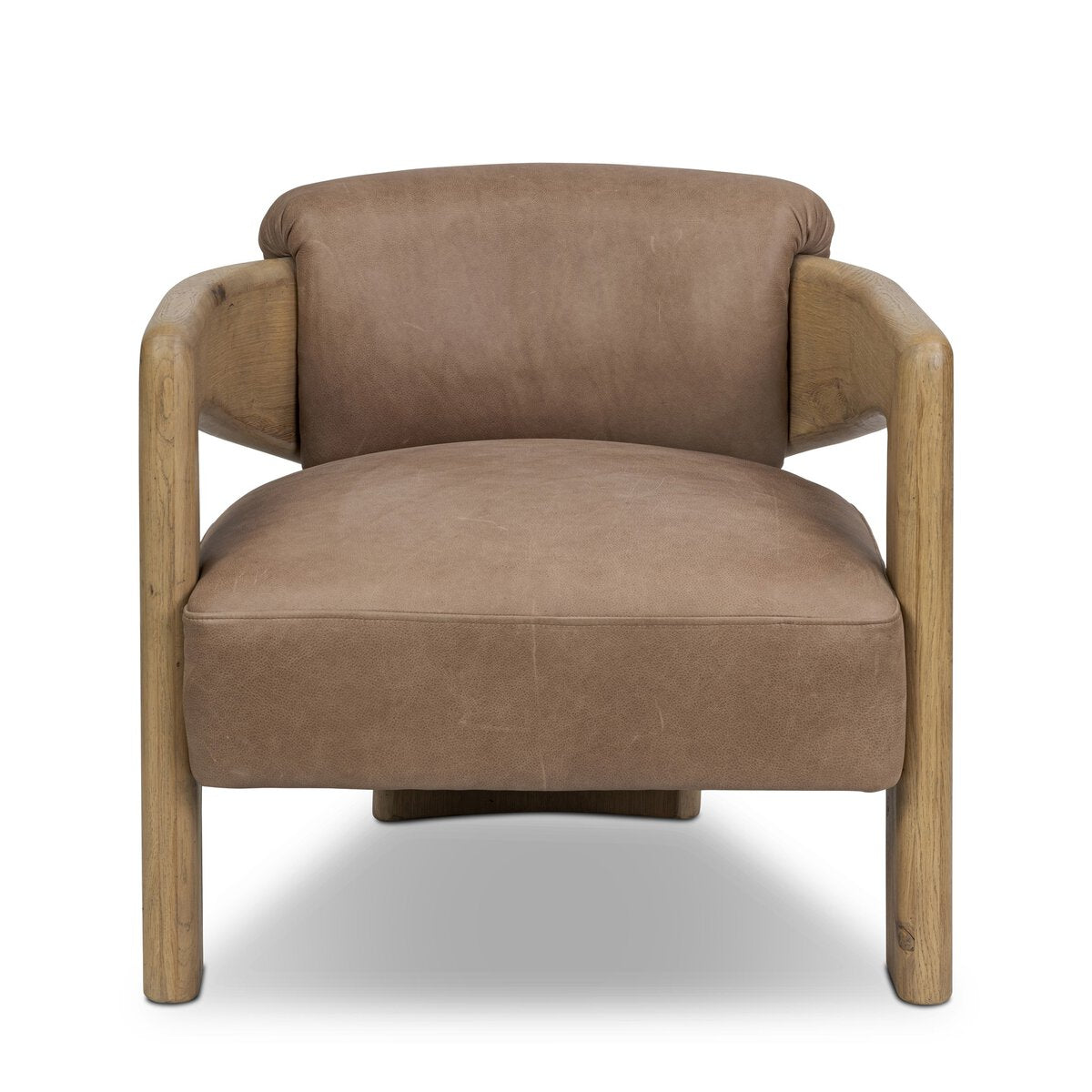 William 29" Top Grain Leather Occasional Chair - Palermo Cigar