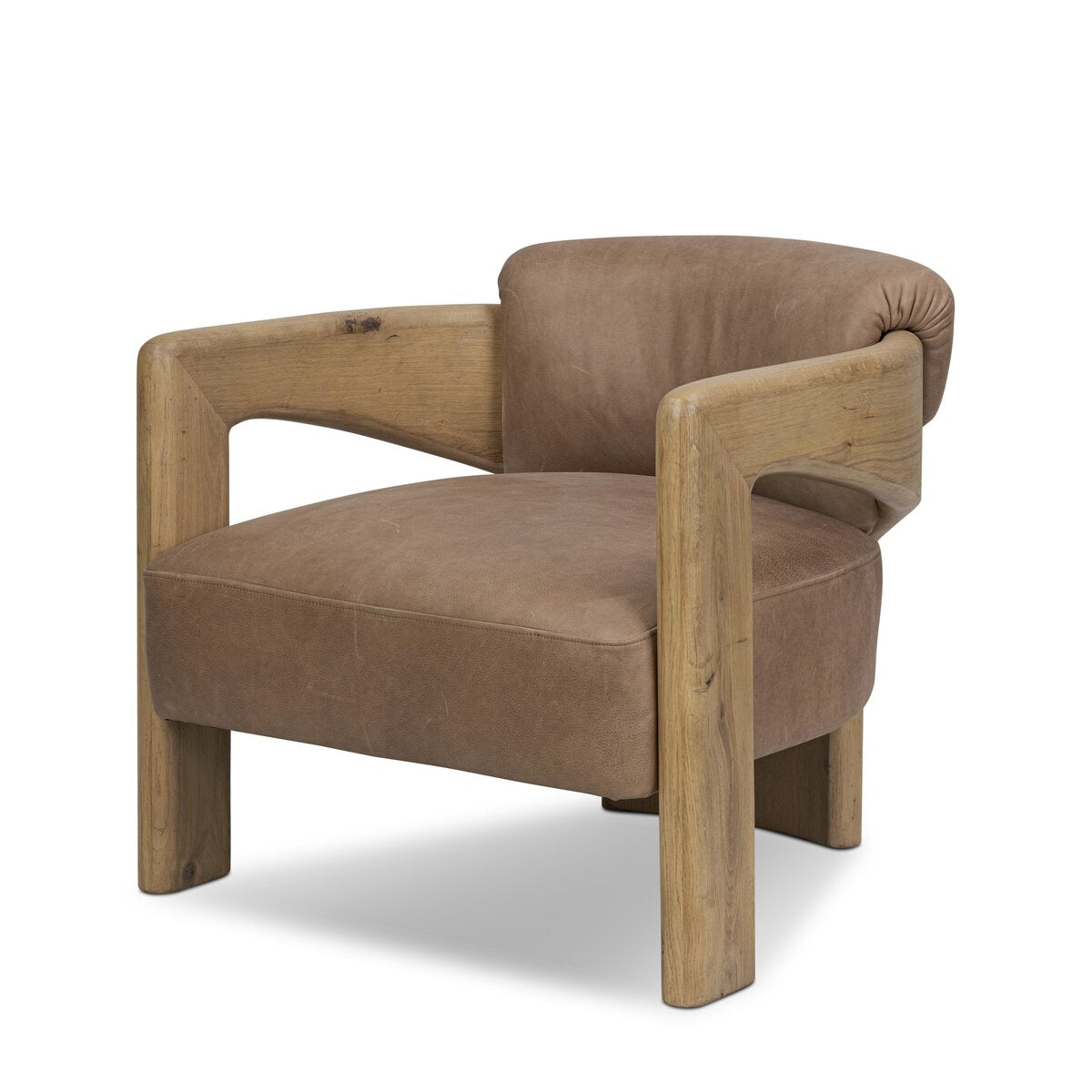 William 29" Top Grain Leather Occasional Chair - Palermo Cigar