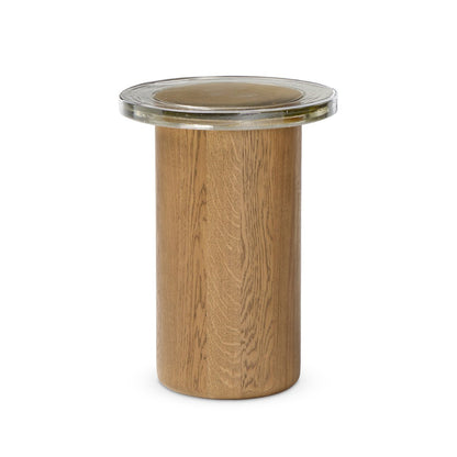 Sheri 18" Round End Table - Clear Cast Glass