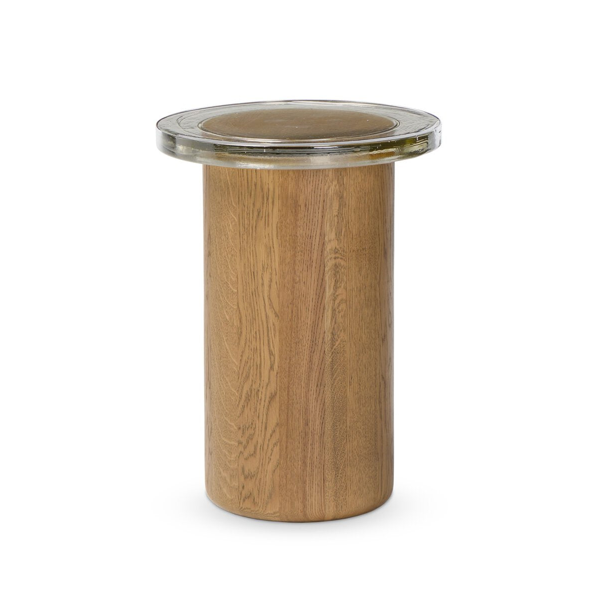 Sheri 18" Round End Table - Clear Cast Glass