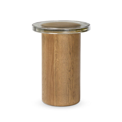 Sheri 18" Round End Table - Clear Cast Glass