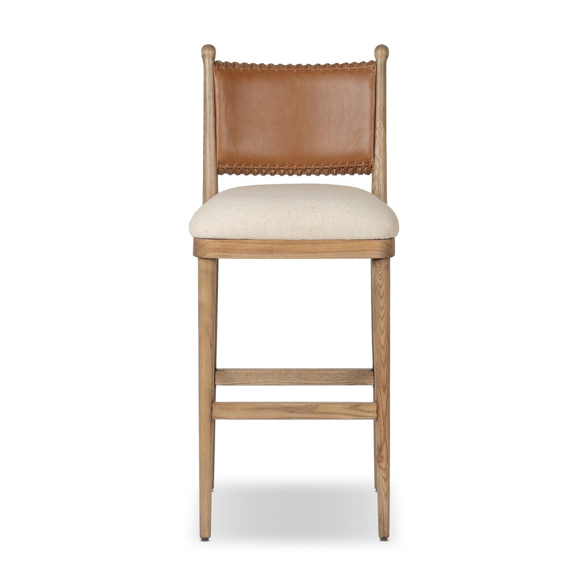 Scottie Top Grain Leather Bar Stool - Performance Natural