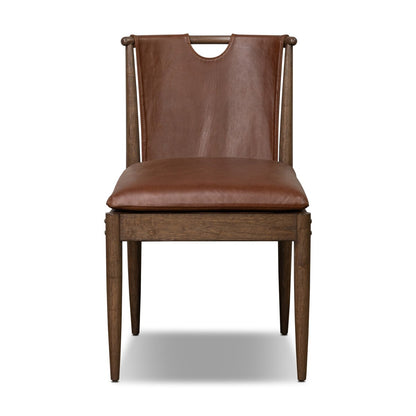 Mariana 21" Top Grain Leather Dining Chair - Dulane Mahogany
