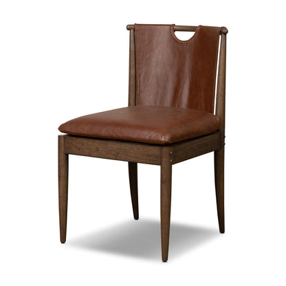 Mariana 21" Top Grain Leather Dining Chair - Dulane Mahogany
