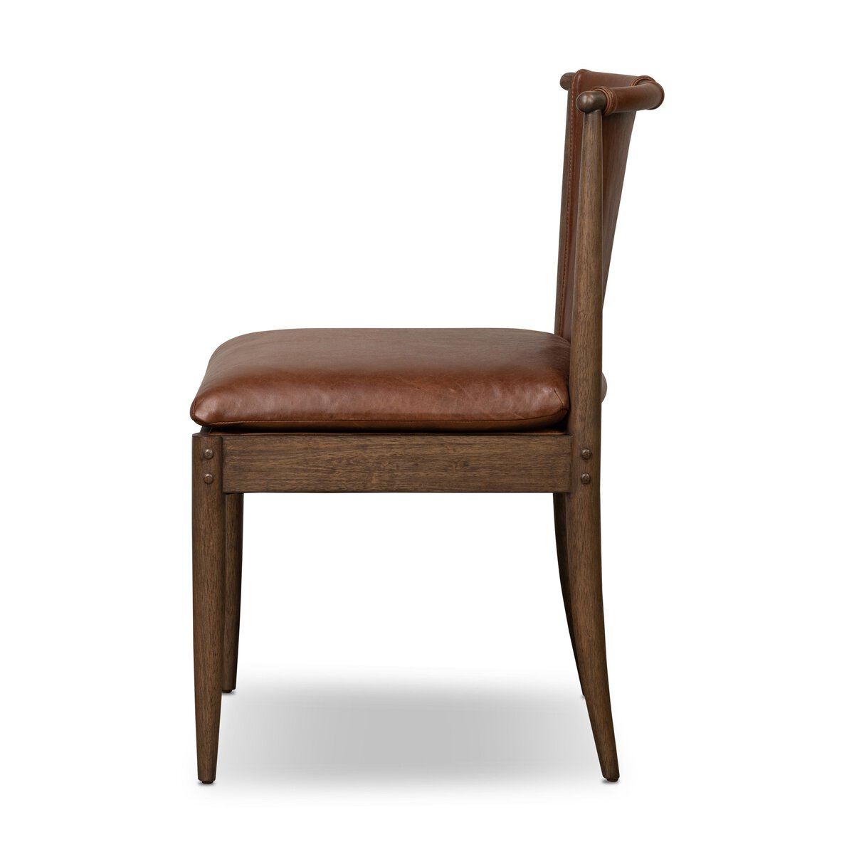 Mariana 21" Top Grain Leather Dining Chair - Dulane Mahogany