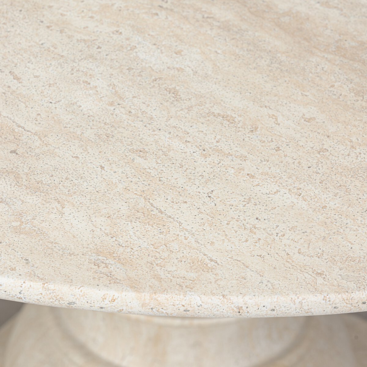 Elliana 55" Concrete + Travertine Round Dining Table