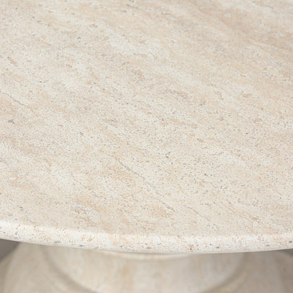 Elliana 55" Concrete + Travertine Round Dining Table