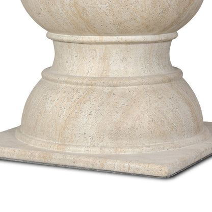 Elliana 55" Concrete + Travertine Round Dining Table