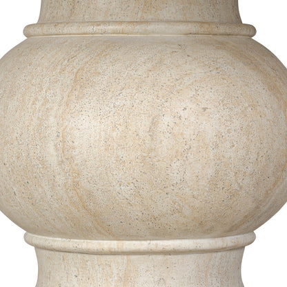 Elliana 55" Concrete + Travertine Round Dining Table