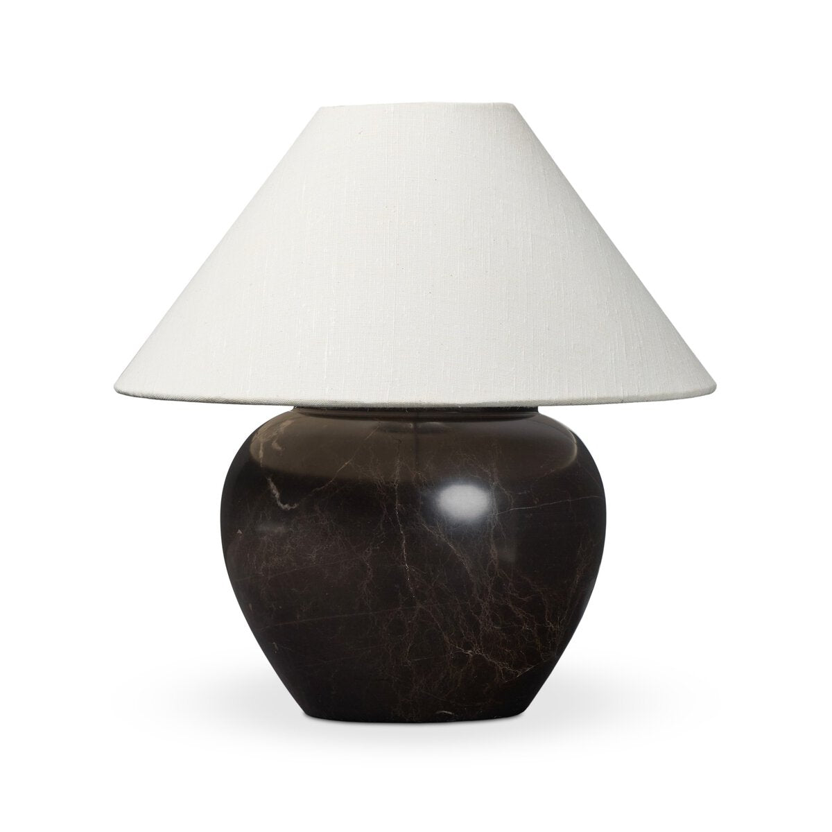 Devon 14" Table Lamp - Brown Italian Marble