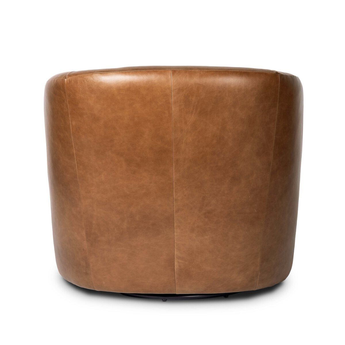 Selena 33" Top Grain Leather Swivel Chair - Sonoma Chestnut