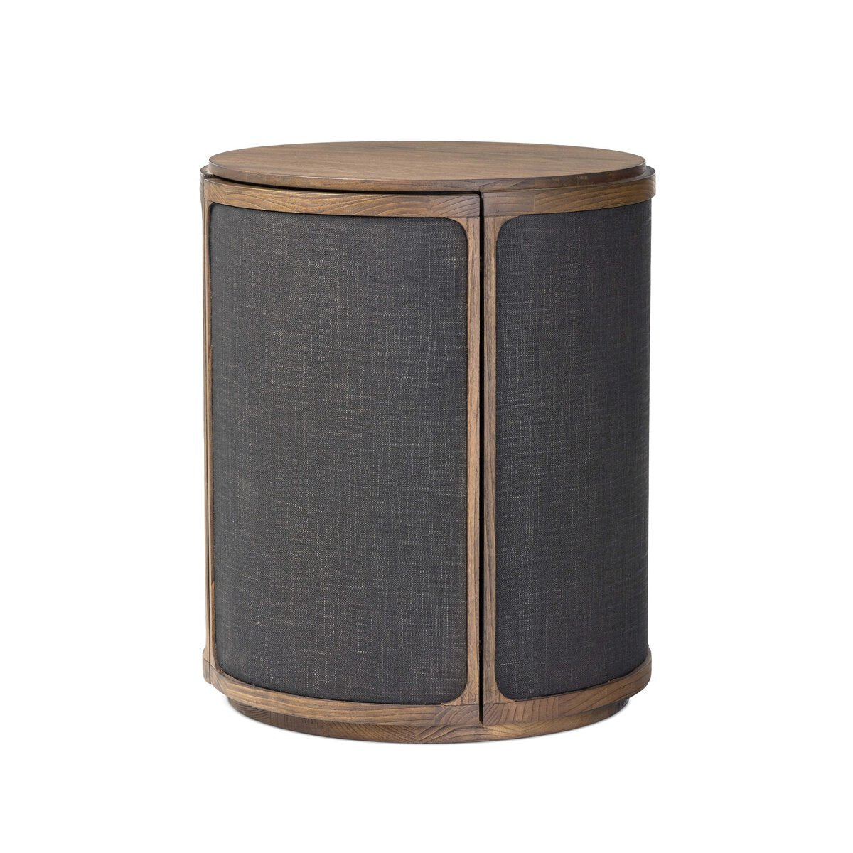 Berton 20" Round End Table - Stained Saddle Brown Sungkai