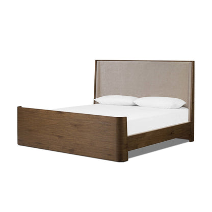 Lorcan 67" Queen Bed - Solid Oak + Blamont Cream