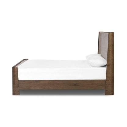 Lorcan 83" King Bed - Solid Oak + Blamont Cream