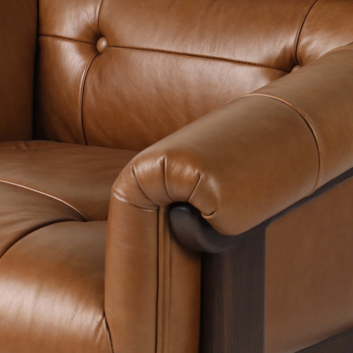 Brisa 37" Top Grain Leather Occasional Chair - Sonoma Chestnut