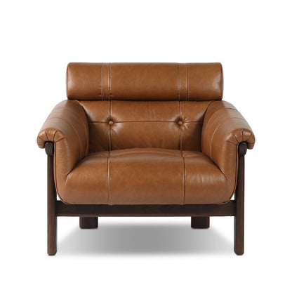 Brisa 37" Top Grain Leather Occasional Chair - Sonoma Chestnut